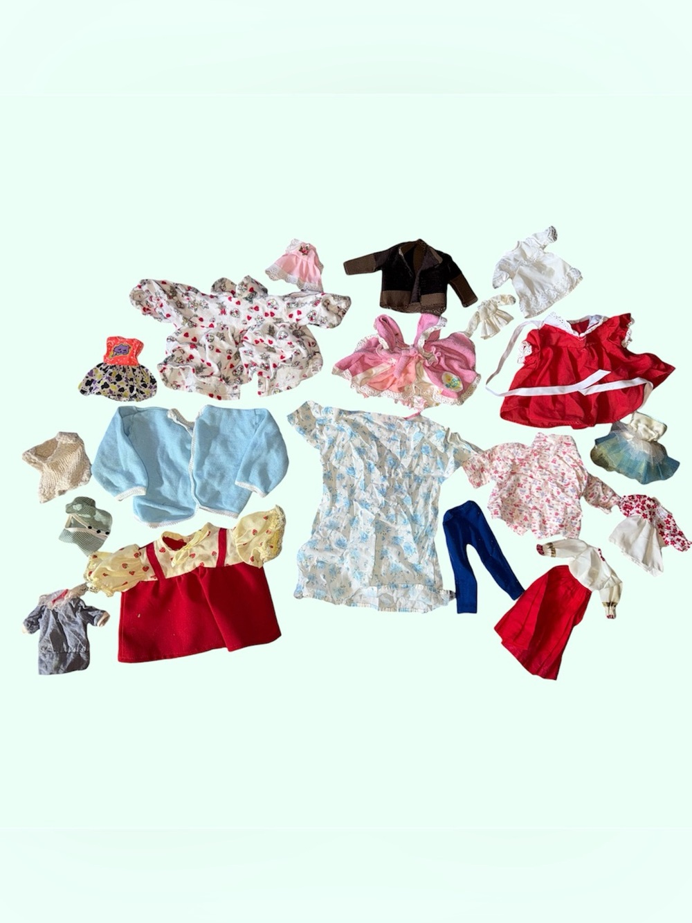Assorted vintage doll clothing lot